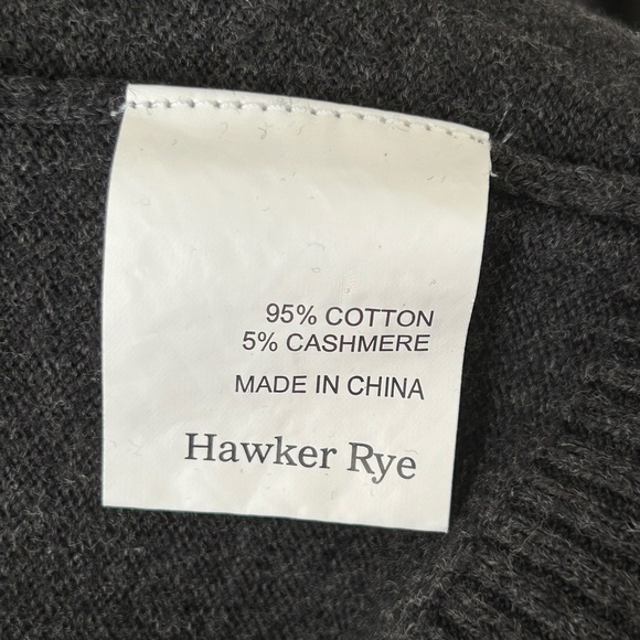 Hawker Rye Cotton & Cashmere Charcoal Gray Crewneck Sweater - Picture 15 of 16